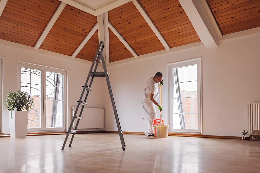 Fresh paint applied to interior house walls by a house painter in Hilliard, OH
